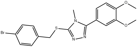 3-[(4-bromophenyl)methylsulfanyl]-5-(3,4-dimethoxyphenyl)-4-methyl-1,2,4-triazole Struktur