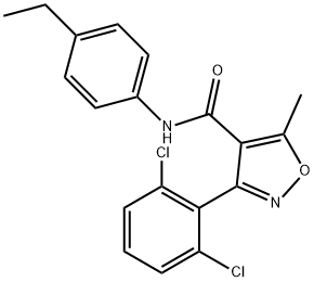 3-(2,6-dichlorophenyl)-N-(4-ethylphenyl)-5-methyl-1,2-oxazole-4-carboxamide Struktur