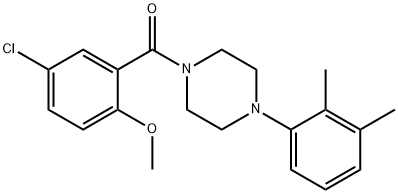 (5-chloro-2-methoxyphenyl)-[4-(2,3-dimethylphenyl)piperazin-1-yl]methanone Struktur