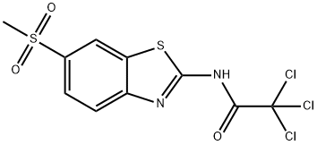 2,2,2-trichloro-N-(6-methylsulfonyl-1,3-benzothiazol-2-yl)acetamide Struktur