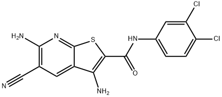 3,6-diamino-5-cyano-N-(3,4-dichlorophenyl)thieno[2,3-b]pyridine-2-carboxamide Struktur