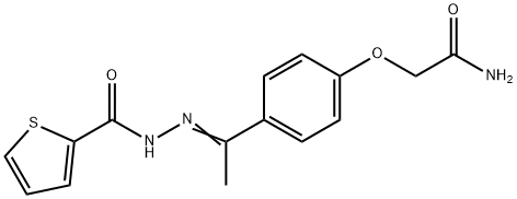 N-[(E)-1-[4-(2-amino-2-oxoethoxy)phenyl]ethylideneamino]thiophene-2-carboxamide Struktur