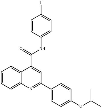 N-(4-fluorophenyl)-2-(4-propan-2-yloxyphenyl)quinoline-4-carboxamide Struktur