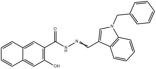 N-[(E)-(1-benzylindol-3-yl)methylideneamino]-3-hydroxynaphthalene-2-carboxamide Struktur