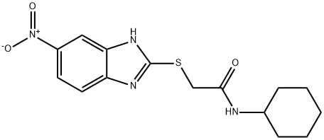 N-cyclohexyl-2-[(6-nitro-1H-benzimidazol-2-yl)sulfanyl]acetamide Struktur