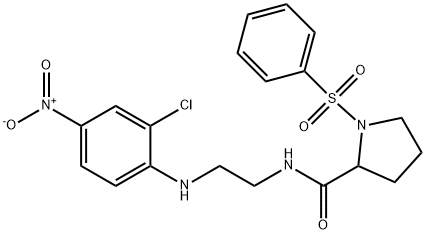 1-(benzenesulfonyl)-N-[2-(2-chloro-4-nitroanilino)ethyl]pyrrolidine-2-carboxamide Struktur