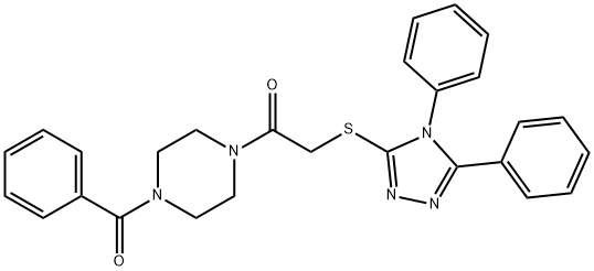 1-(4-benzoylpiperazin-1-yl)-2-[(4,5-diphenyl-1,2,4-triazol-3-yl)sulfanyl]ethanone Struktur