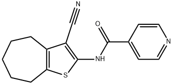 N-(3-cyano-5,6,7,8-tetrahydro-4H-cyclohepta[b]thiophen-2-yl)pyridine-4-carboxamide Struktur