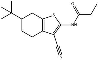 N-(6-tert-butyl-3-cyano-4,5,6,7-tetrahydro-1-benzothiophen-2-yl)propanamide Struktur