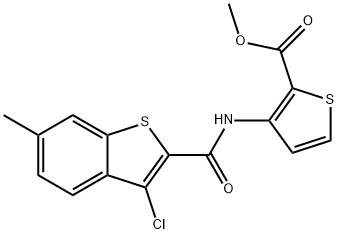 methyl 3-[(3-chloro-6-methyl-1-benzothiophene-2-carbonyl)amino]thiophene-2-carboxylate Struktur