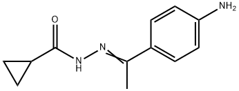 N-[(E)-1-(4-aminophenyl)ethylideneamino]cyclopropanecarboxamide Struktur