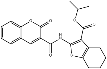 propan-2-yl 2-[(2-oxochromene-3-carbonyl)amino]-4,5,6,7-tetrahydro-1-benzothiophene-3-carboxylate Struktur