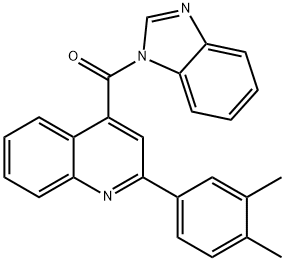 benzimidazol-1-yl-[2-(3,4-dimethylphenyl)quinolin-4-yl]methanone Struktur