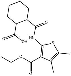 2-[(3-ethoxycarbonyl-4,5-dimethylthiophen-2-yl)carbamoyl]cyclohexane-1-carboxylic acid Struktur