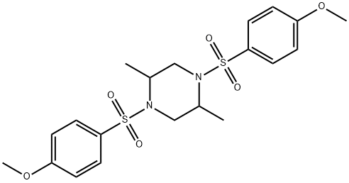 1,4-bis[(4-methoxyphenyl)sulfonyl]-2,5-dimethylpiperazine Struktur