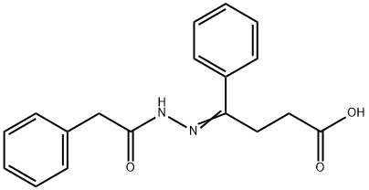 (4E)-4-phenyl-4-[(2-phenylacetyl)hydrazinylidene]butanoic acid Struktur