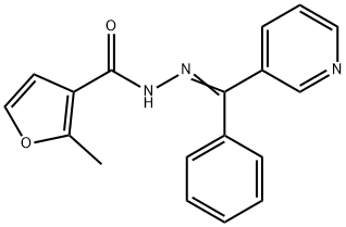 2-methyl-N-[(E)-[phenyl(pyridin-3-yl)methylidene]amino]furan-3-carboxamide Struktur