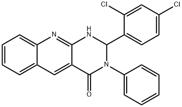 2-(2,4-dichlorophenyl)-3-phenyl-1,2-dihydropyrimido[4,5-b]quinolin-4-one Struktur