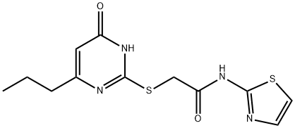 2-[(4-oxo-6-propyl-1H-pyrimidin-2-yl)sulfanyl]-N-(1,3-thiazol-2-yl)acetamide Struktur