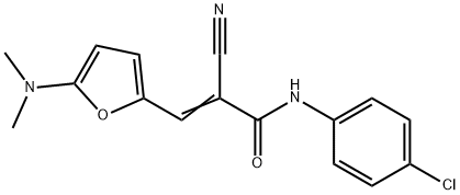 (E)-N-(4-chlorophenyl)-2-cyano-3-[5-(dimethylamino)furan-2-yl]prop-2-enamide Struktur