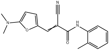 (E)-2-cyano-3-[5-(dimethylamino)furan-2-yl]-N-(2-methylphenyl)prop-2-enamide Struktur