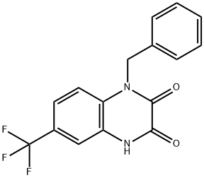 4-benzyl-7-(trifluoromethyl)-1H-quinoxaline-2,3-dione Struktur