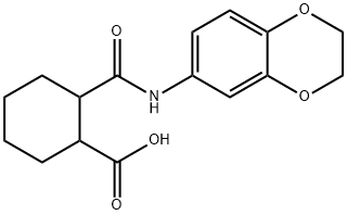 2-(2,3-dihydro-1,4-benzodioxin-6-ylcarbamoyl)cyclohexane-1-carboxylic acid Struktur