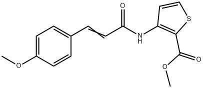 methyl 3-[[(E)-3-(4-methoxyphenyl)prop-2-enoyl]amino]thiophene-2-carboxylate Struktur