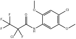 2-chloro-N-(4-chloro-2,5-dimethoxyphenyl)-2,3,3,3-tetrafluoropropanamide Struktur