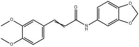 (E)-N-(1,3-benzodioxol-5-yl)-3-(3,4-dimethoxyphenyl)prop-2-enamide Struktur