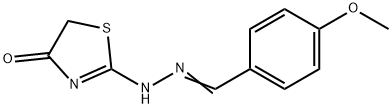 2-[(2E)-2-[(4-methoxyphenyl)methylidene]hydrazinyl]-1,3-thiazol-4-one Struktur