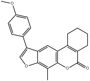 10-(4-methoxyphenyl)-7-methyl-1,2,3,4-tetrahydro-[1]benzofuro[6,5-c]isochromen-5-one Struktur