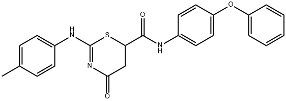 2-(4-methylanilino)-4-oxo-N-(4-phenoxyphenyl)-5,6-dihydro-1,3-thiazine-6-carboxamide Struktur