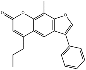 9-methyl-3-phenyl-5-propylfuro[3,2-g]chromen-7-one Struktur