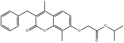 propan-2-yl 2-(3-benzyl-4,8-dimethyl-2-oxochromen-7-yl)oxyacetate Struktur