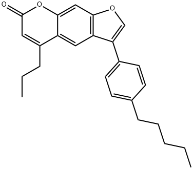 3-(4-pentylphenyl)-5-propylfuro[3,2-g]chromen-7-one Struktur