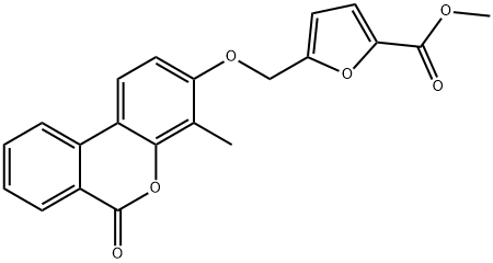 methyl 5-[(4-methyl-6-oxobenzo[c]chromen-3-yl)oxymethyl]furan-2-carboxylate Struktur