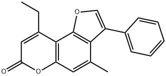 9-ethyl-4-methyl-3-phenylfuro[2,3-f]chromen-7-one Struktur