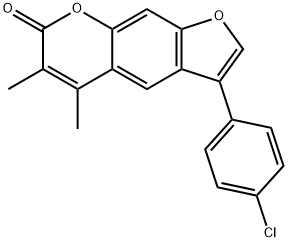 3-(4-chlorophenyl)-5,6-dimethylfuro[3,2-g]chromen-7-one Struktur