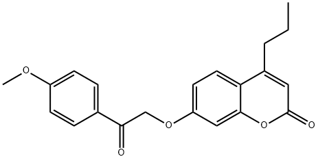 7-[2-(4-methoxyphenyl)-2-oxoethoxy]-4-propylchromen-2-one Struktur