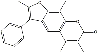 2,5,6,9-tetramethyl-3-phenylfuro[3,2-g]chromen-7-one Struktur