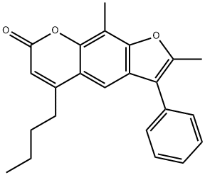 5-butyl-2,9-dimethyl-3-phenylfuro[3,2-g]chromen-7-one Struktur