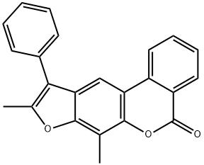 7,9-dimethyl-10-phenyl-[1]benzofuro[6,5-c]isochromen-5-one Struktur