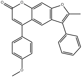 5-(4-methoxyphenyl)-2-methyl-3-phenylfuro[3,2-g]chromen-7-one Struktur