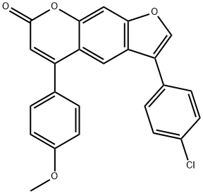 3-(4-chlorophenyl)-5-(4-methoxyphenyl)furo[3,2-g]chromen-7-one Struktur