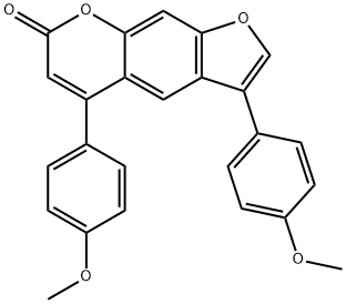 3,5-bis(4-methoxyphenyl)furo[3,2-g]chromen-7-one Struktur