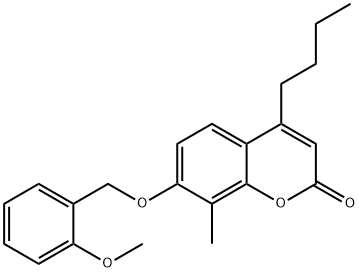 4-butyl-7-[(2-methoxyphenyl)methoxy]-8-methylchromen-2-one Struktur