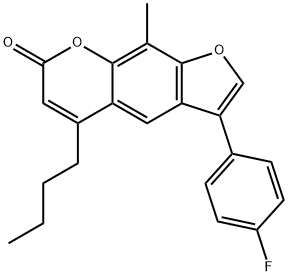 5-butyl-3-(4-fluorophenyl)-9-methylfuro[3,2-g]chromen-7-one Struktur