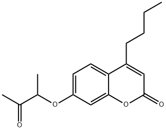 4-butyl-7-(3-oxobutan-2-yloxy)chromen-2-one Struktur