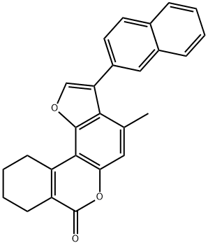 4-methyl-3-naphthalen-2-yl-8,9,10,11-tetrahydro-[1]benzofuro[6,7-c]isochromen-7-one Struktur